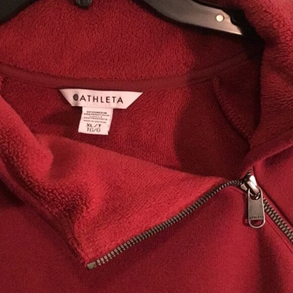 Athleta Deep Red Zippered Long Pullover - Picture 2 of 12